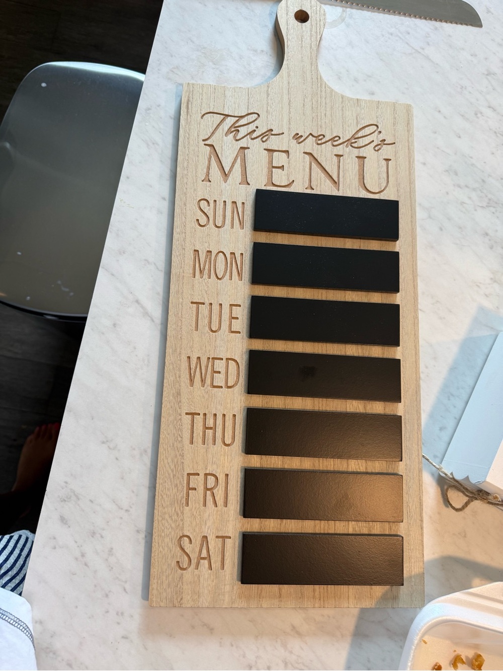 This Week's Menu Wooden Weekly Menu Board - Black